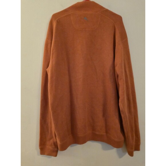 Tommy‎ Bahama Mens Size XL Orange  Quarter Zip Pullover Sweater Vacation Holiday - Picture 1 of 6